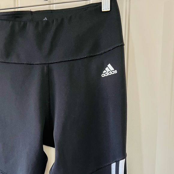 Adidas Black Climalite High Waist Optime Training Legging w/ Hidden Waist Pocket - Picture 2 of 7